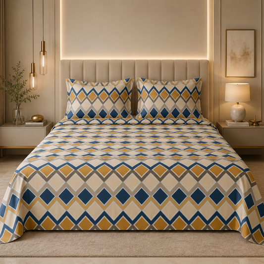 Gold Diamond Glace Cotton 300TC Bedsheet