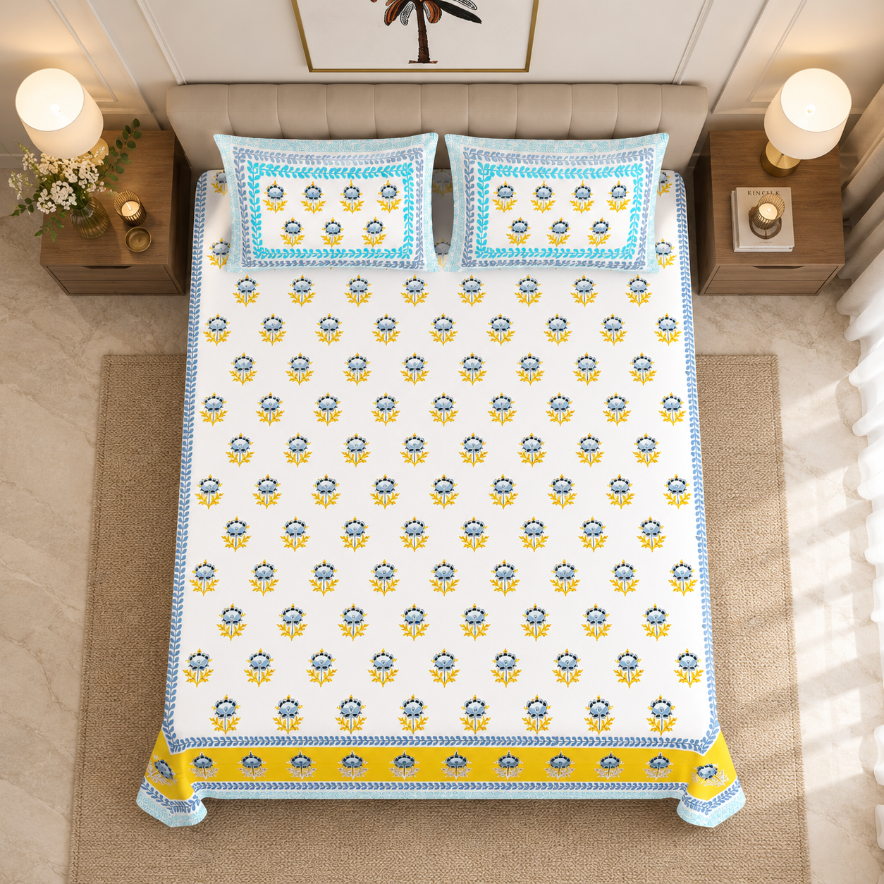 Sunshine Meadow 100% Pure Cotton Bedsheet