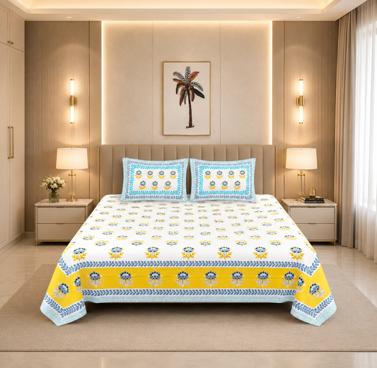 Sunshine Meadow 100% Pure Cotton Bedsheet