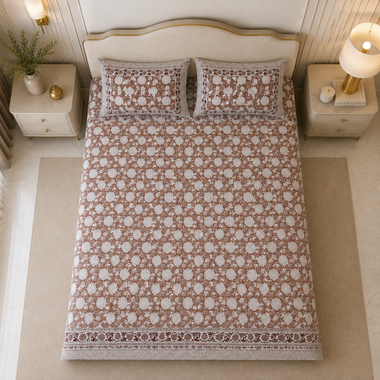 Cocoa Botanica 400TC 100% Pure Cotton Bedsheet- Super King