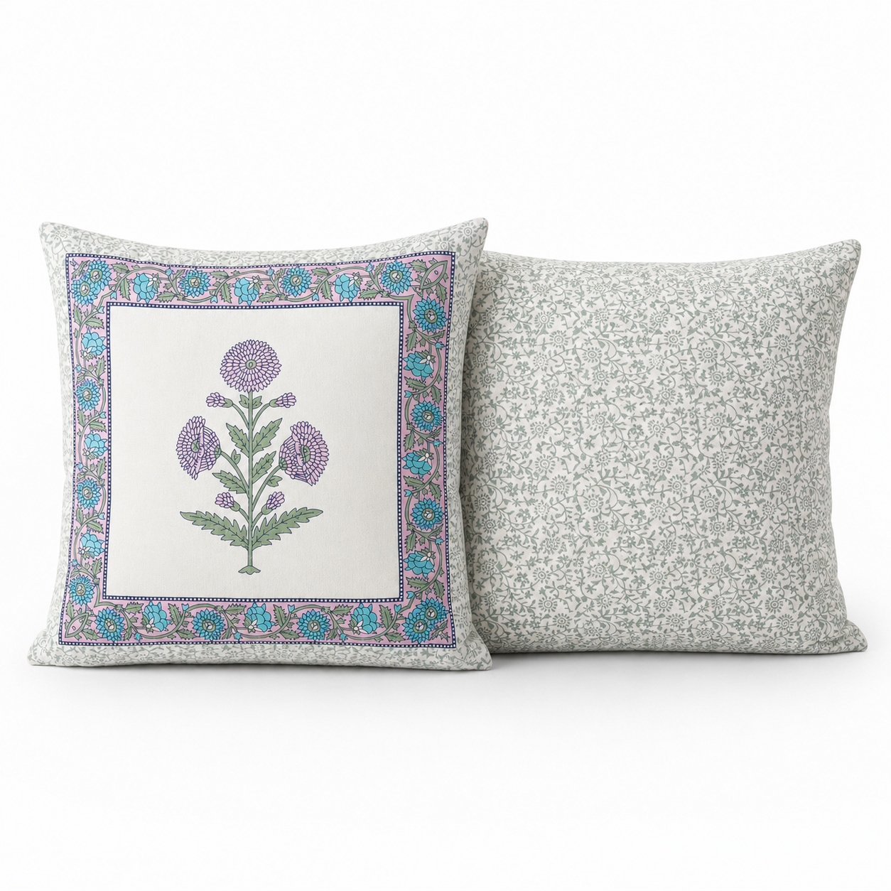 Lilac Garden Cotton Cushion Cover (Set of 2)