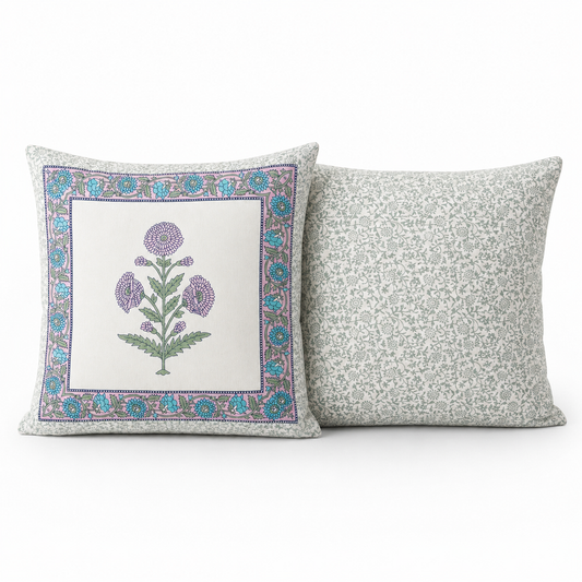 Lilac Garden Cotton Cushion Cover (Set of 2)