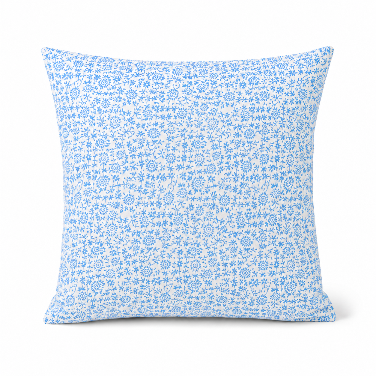 Pink Azure Leaf Handblock Cotton Cushion Cover (Set of 2)