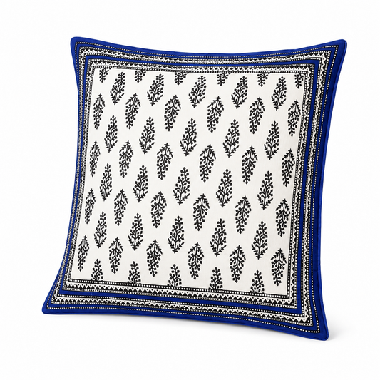 Indigo Buti Handblock Cushion Cover (Set of 2)