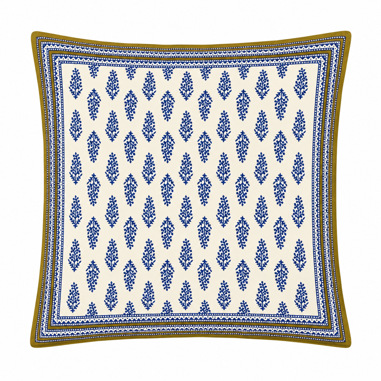 Royal Blue Buta Cotton Cushion Cover (Set of 2)