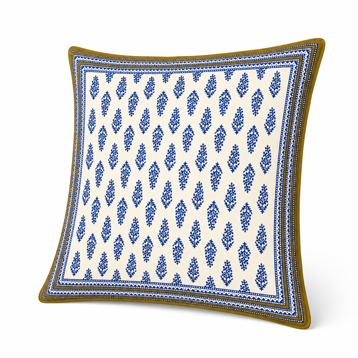 Royal Blue Buta Cotton Cushion Cover (Set of 2)