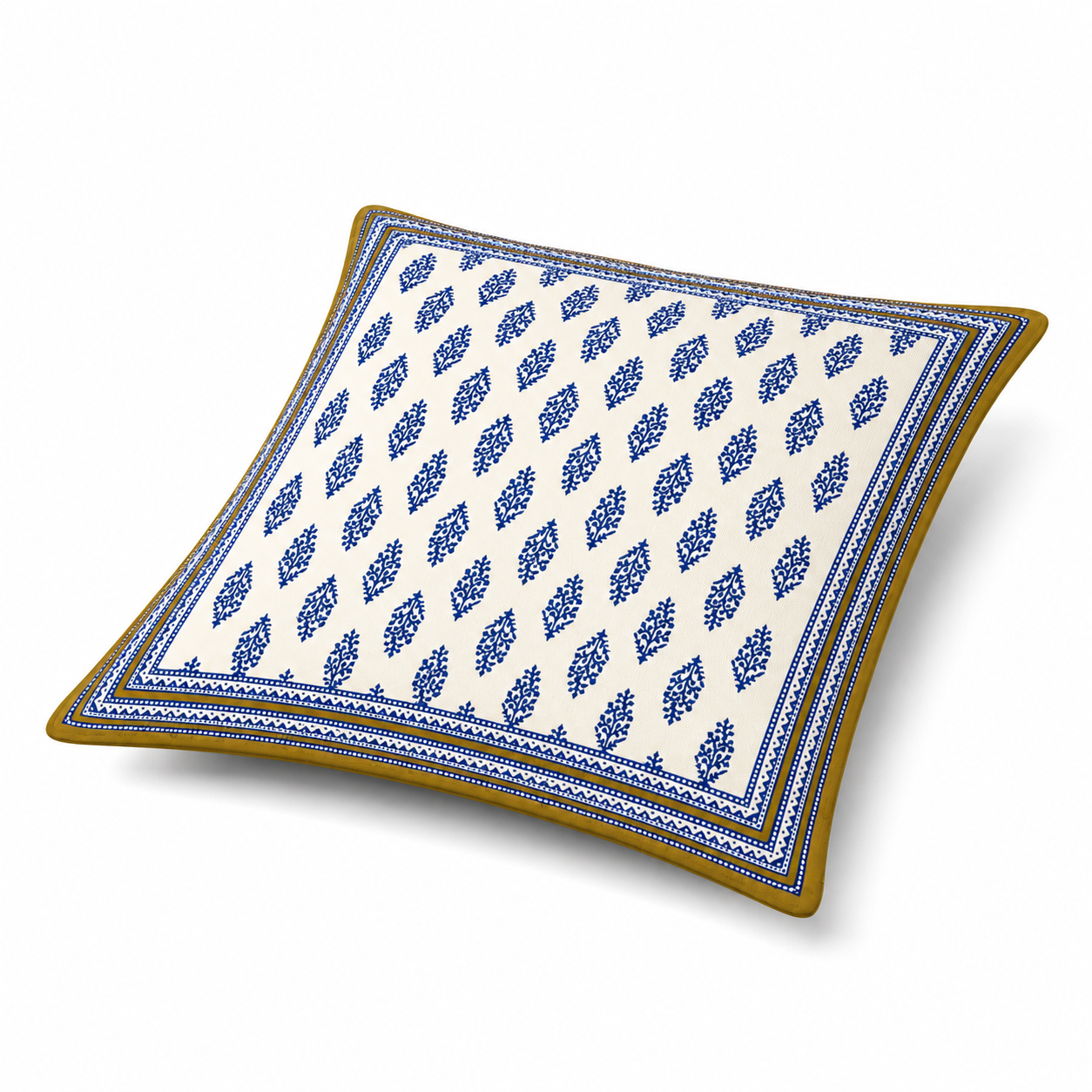 Royal Blue Buta Cotton Cushion Cover (Set of 2)
