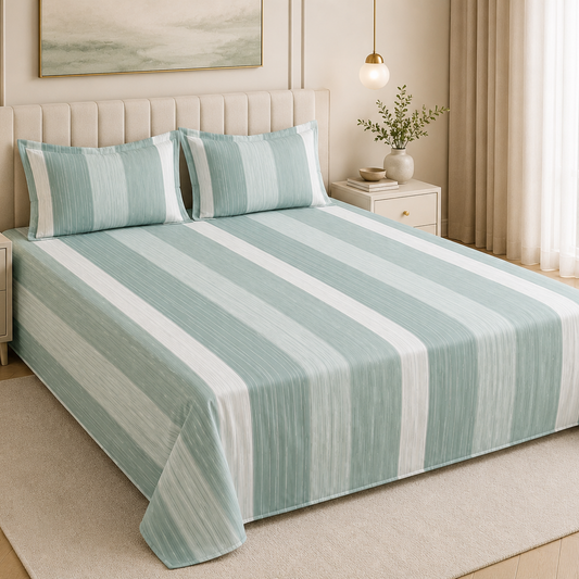 Mint Breeze Glace Cotton 450TC Bedsheet