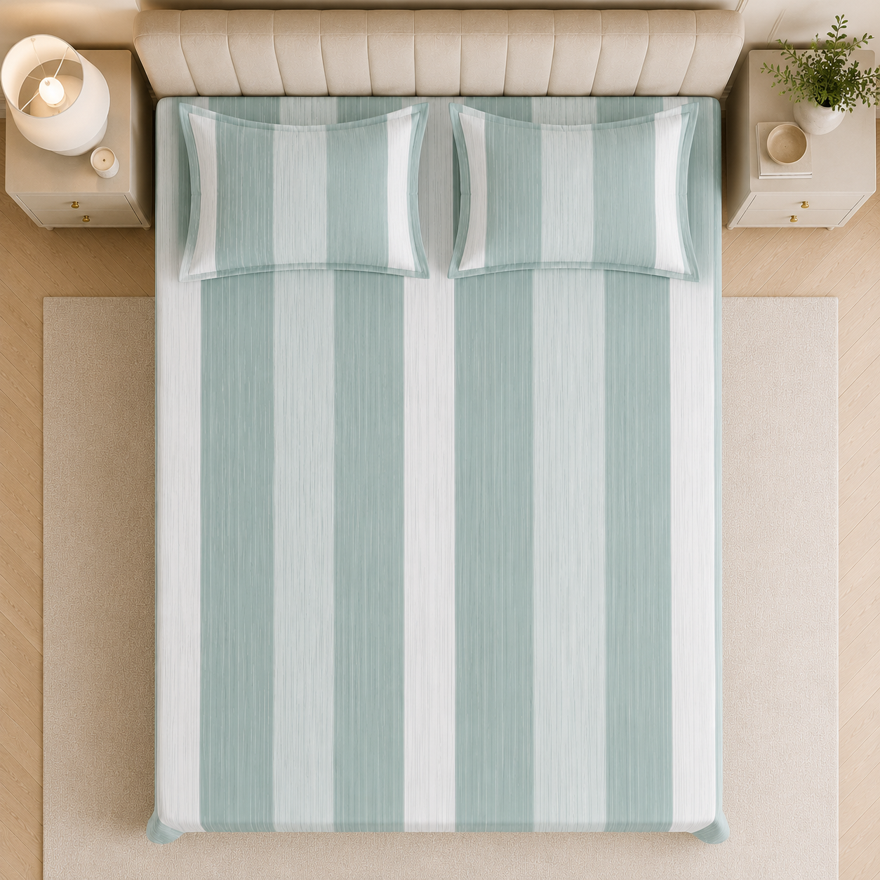 Mint Breeze Glace Cotton 450TC Bedsheet