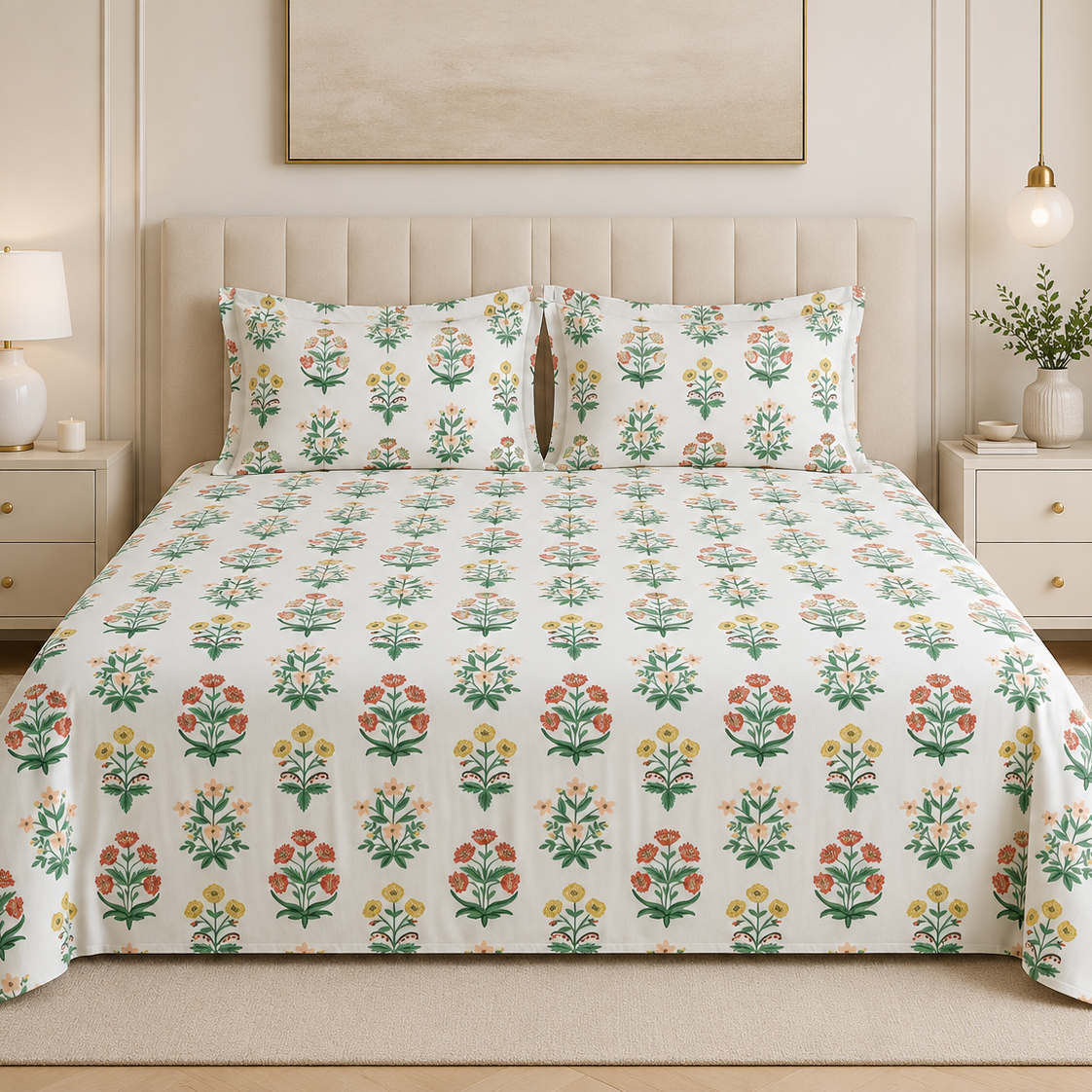 Meadow Blossom Glace Cotton 450TC Bedsheet