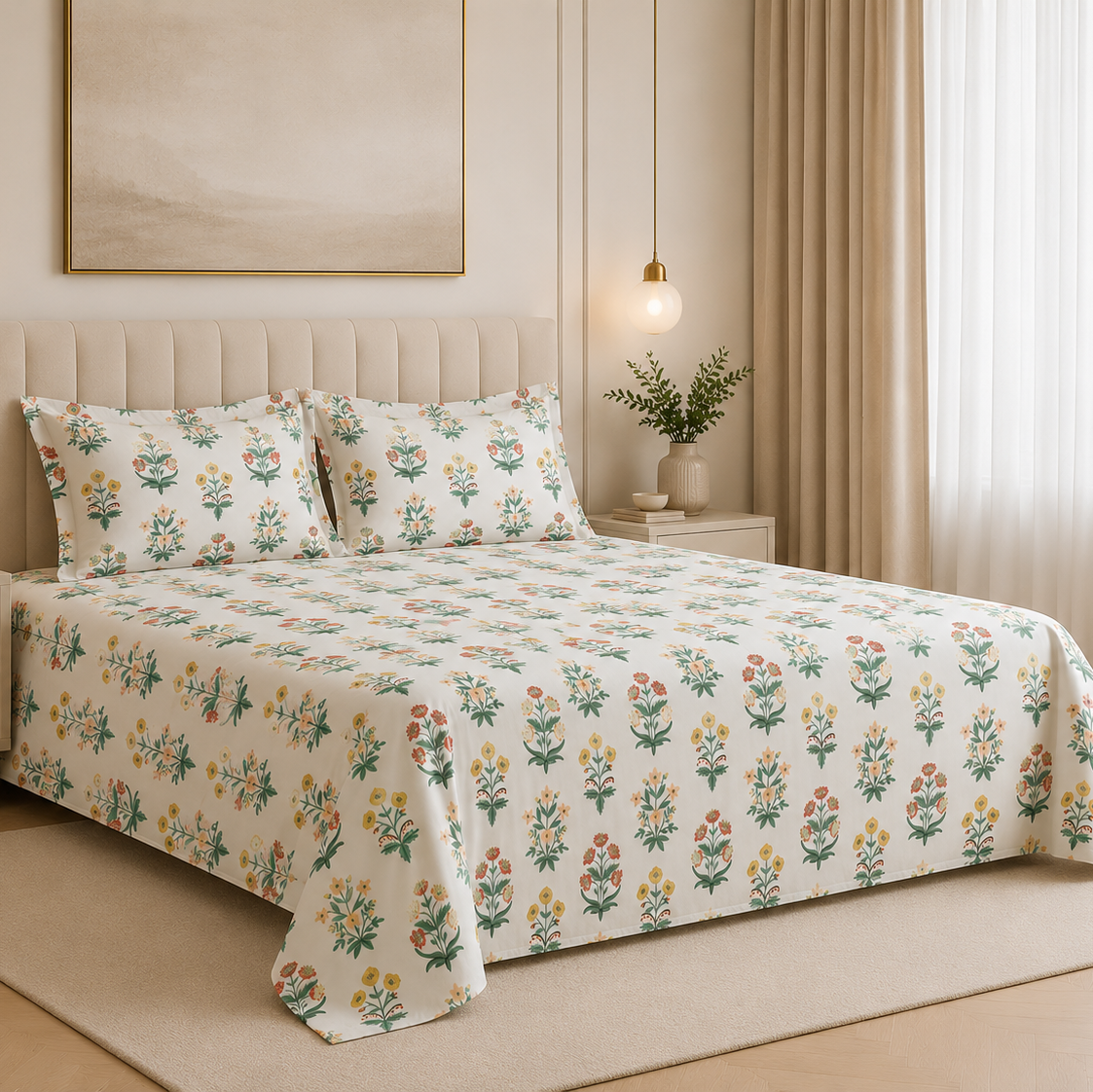 Meadow Blossom Glace Cotton 450TC Bedsheet