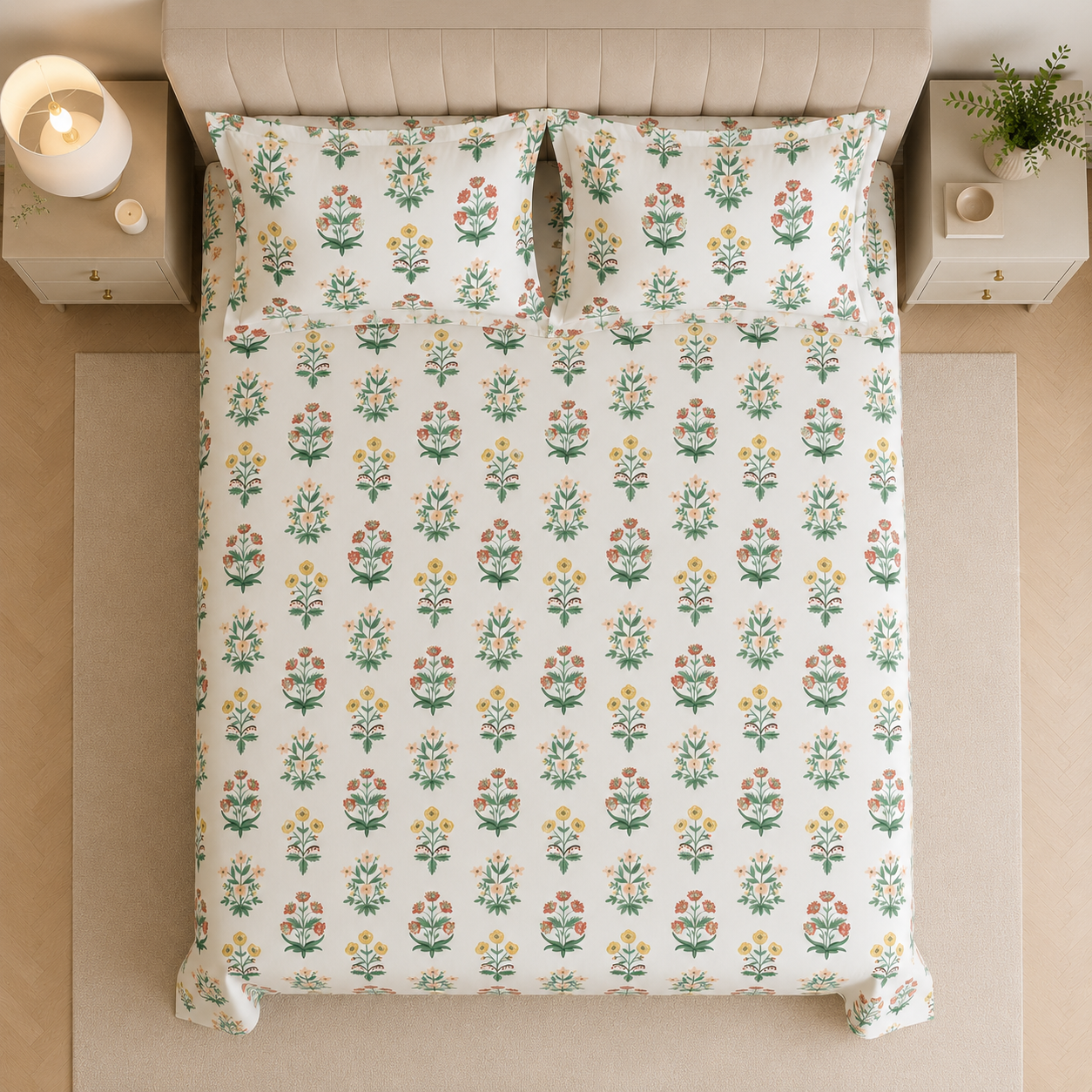 Meadow Blossom Glace Cotton 450TC Bedsheet