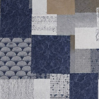 Blue Mosaic Glace Cotton 450TC Bedsheet