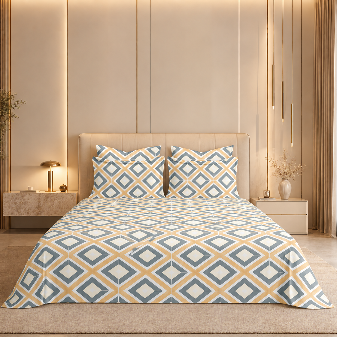 Nordic Diamond Glace Cotton 450TC Bedsheet