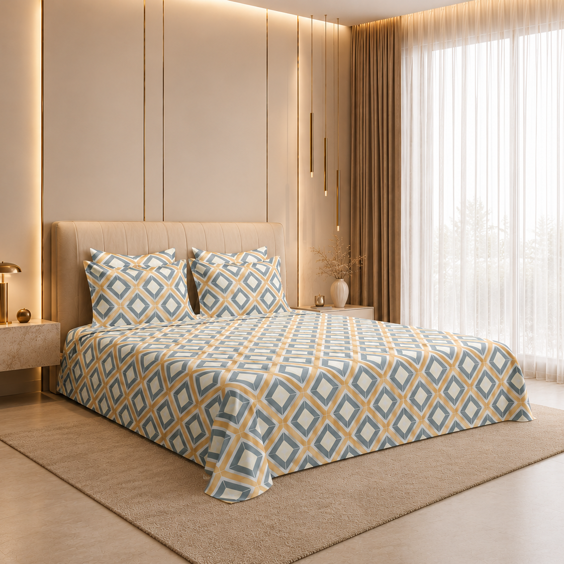 Nordic Diamond Glace Cotton 450TC Bedsheet