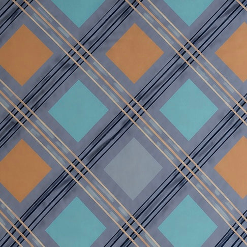 Azure Plaid Diamond Glace Cotton 450TC Bedsheet