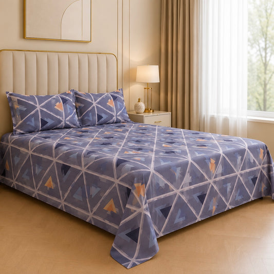 Urban Geometry Glace Cotton 450TC Bedsheet