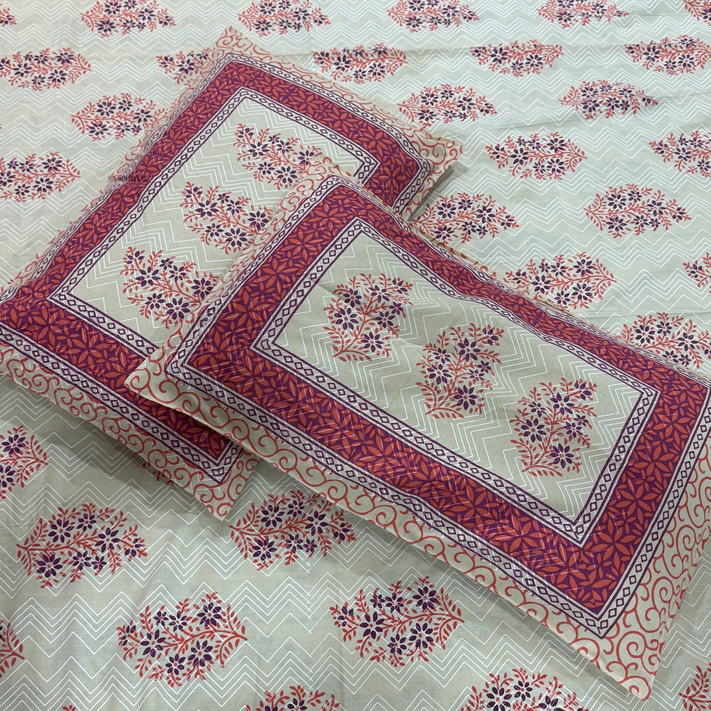 Ruby Blossom 100% Pure Cotton Bedsheet