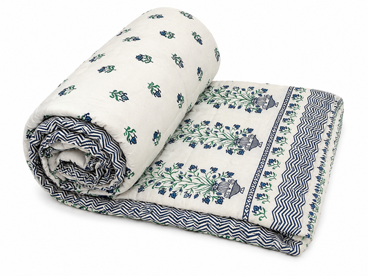 500TC White Blossom 100% Pure Cotton 4 Piece Set
