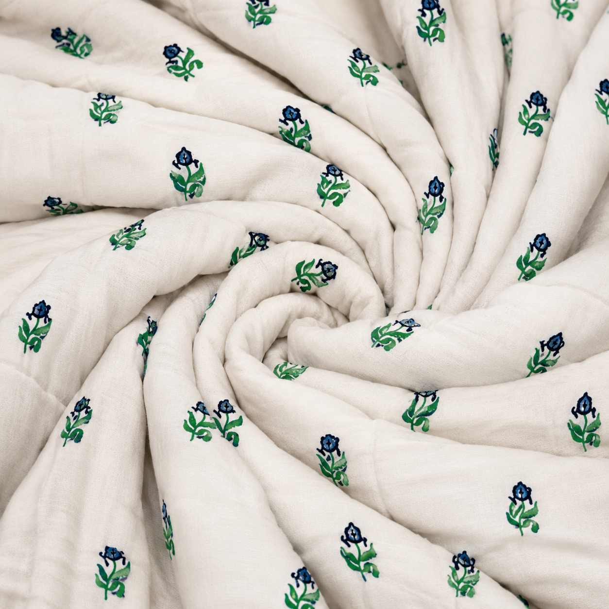 500TC White Blossom 100% Pure Cotton 4 Piece Set