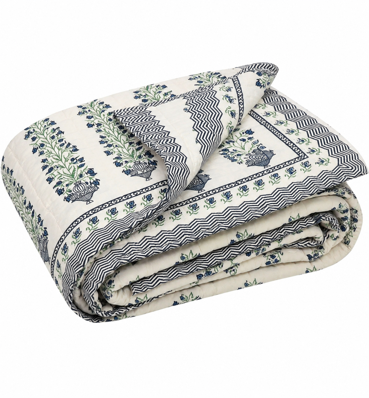 500TC White Blossom 100% Pure Cotton 4 Piece Set