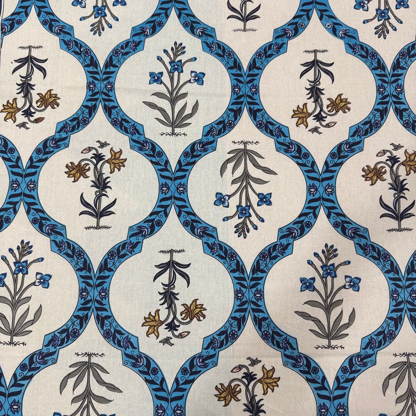 Blue Mirage Handblock 100% Pure Cotton 300TC Bedsheet