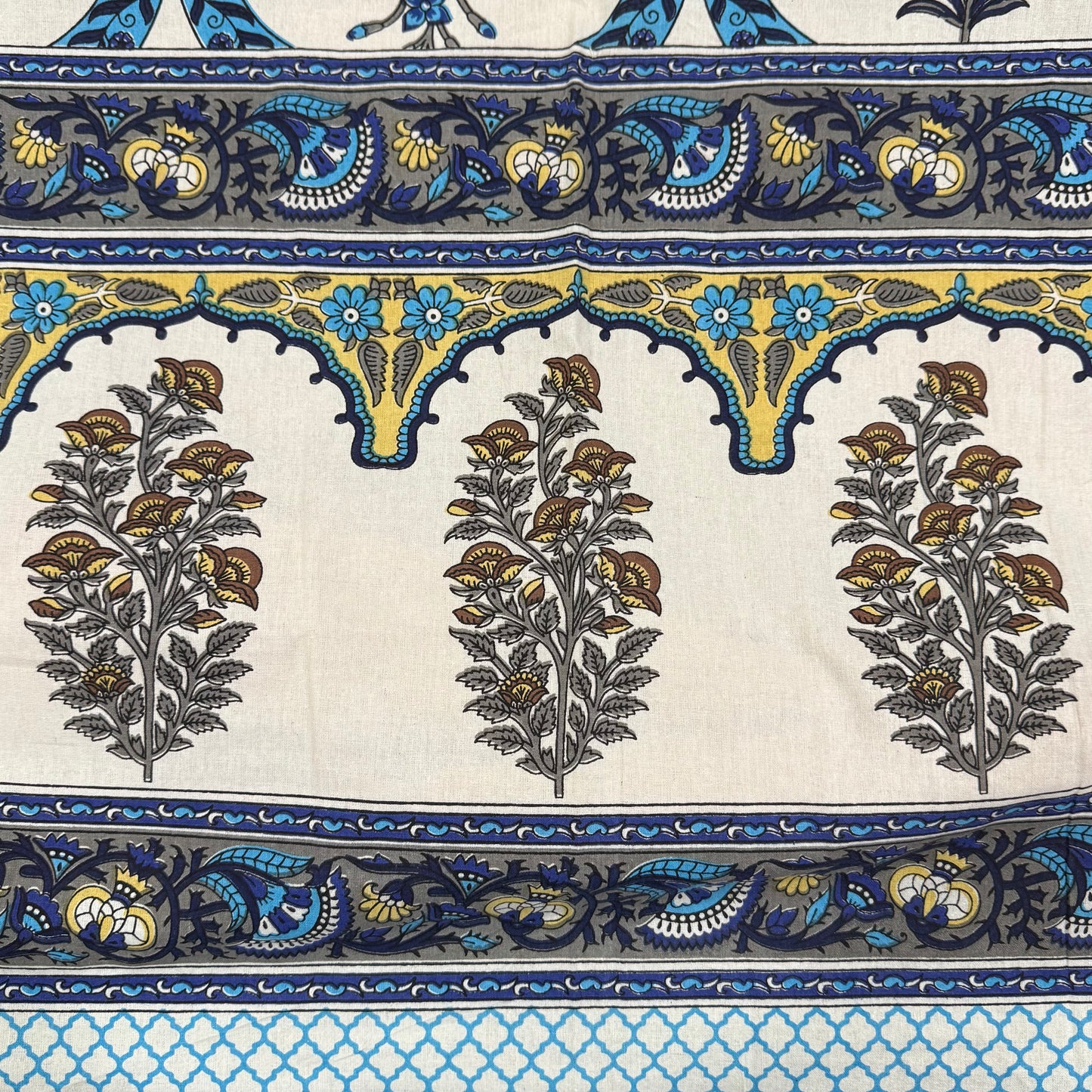 Blue Mirage Handblock 100% Pure Cotton 300TC Bedsheet