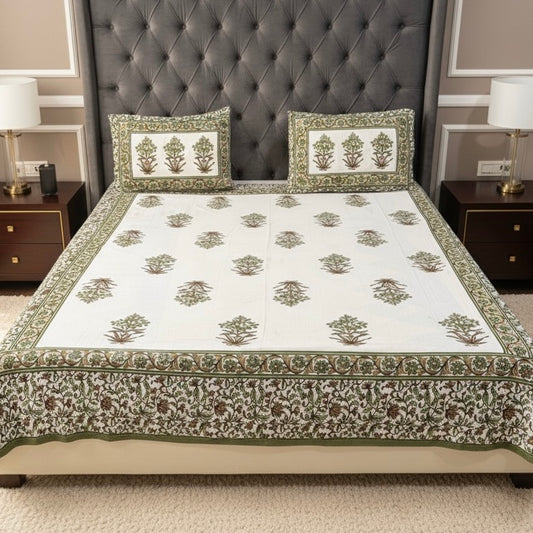 Floral Whisper 100% Pure Cotton 300TC Bedsheet