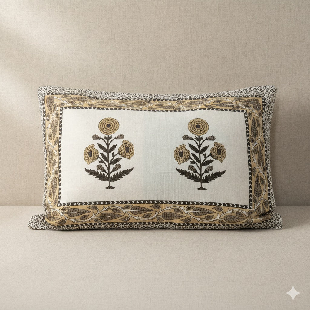 Royal Marigold Bloom 100% Pure Cotton 300TC Bedsheet