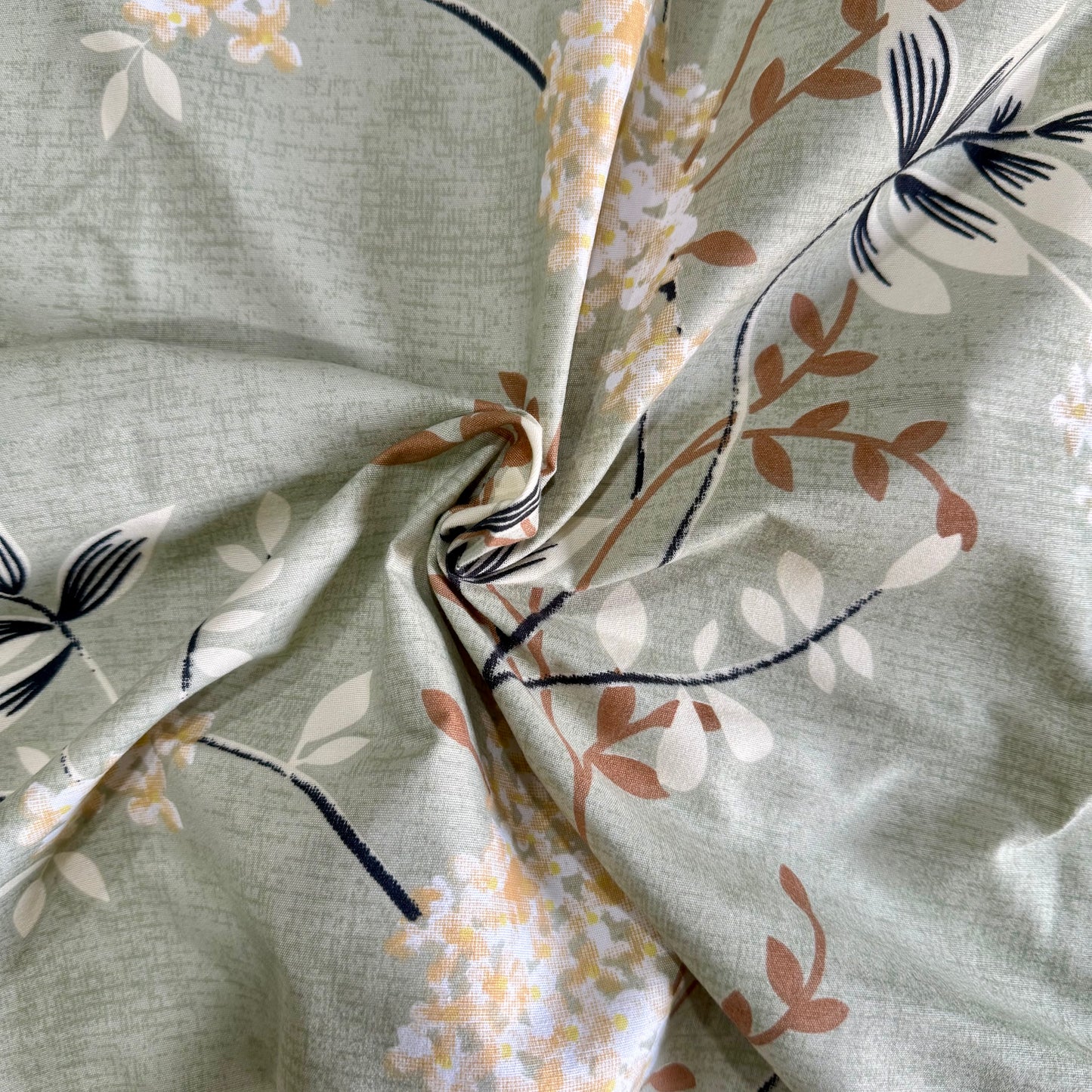 Willow Fern Elegance 400TC Glace Cotton Bedsheet