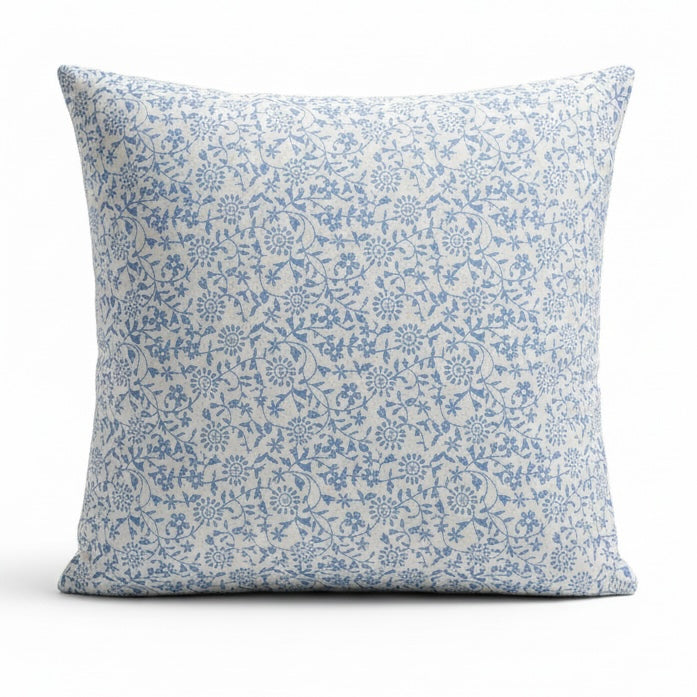 Blossom Crest Handblock Cotton Cushion Cover (Set of 2)