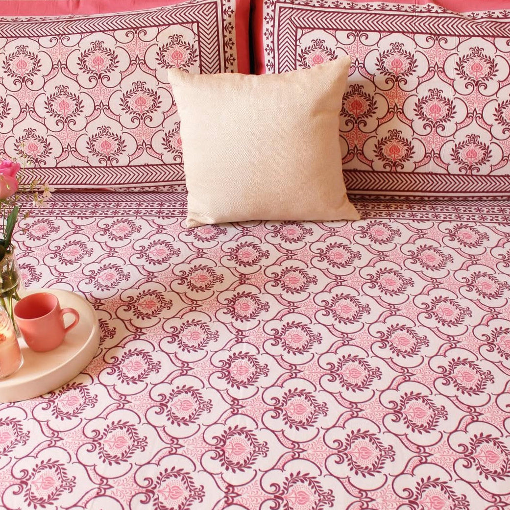 Roselle Charm 400TC Print 100% Pure Cotton Bedsheet