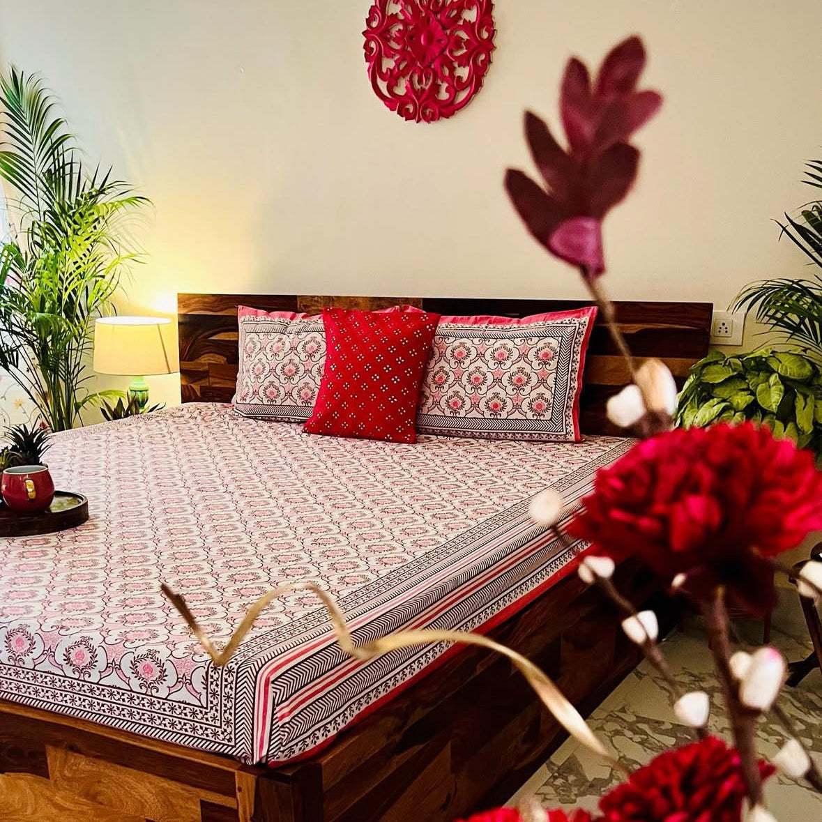 Roselle Charm 400TC Print 100% Pure Cotton Bedsheet