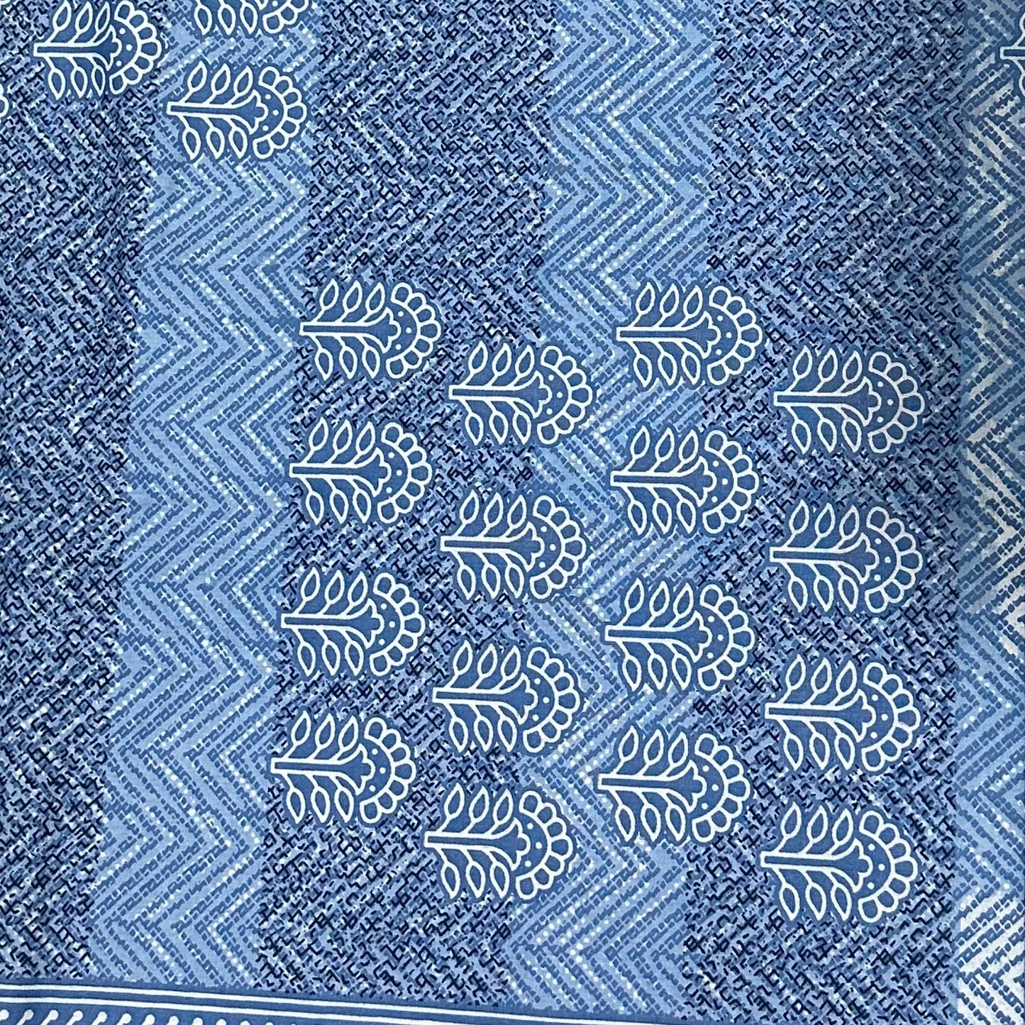 300TC Blue Blossom Harmony 100% Pure Cotton Bedsheet