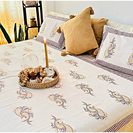 Majestic Yellow 100% Pure Cotton 400TC Hand block Bedsheet