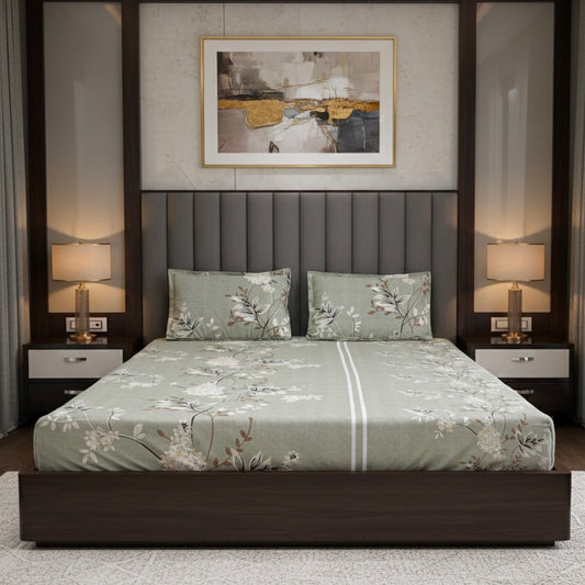 Willow Fern Elegance 400TC Glace Cotton Bedsheet