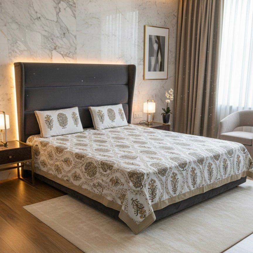 Ivory Grove 400TC 100% Pure Cotton Bedsheet