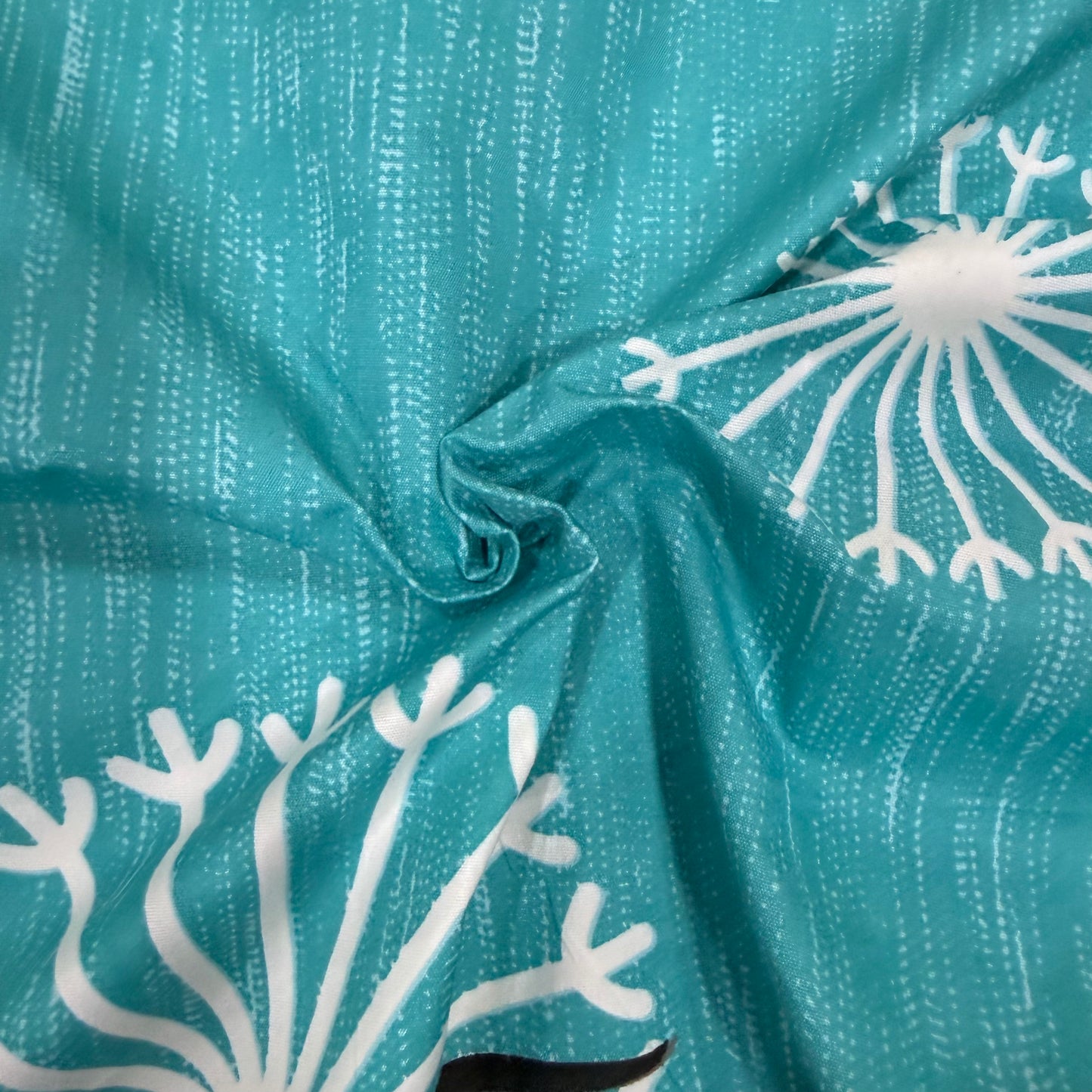 Aqua Wish Floral 300TC Glace Cotton Bedsheet
