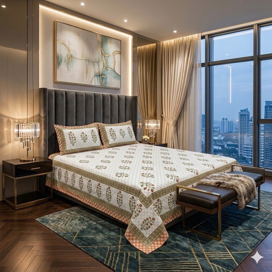 Sienna Vine Heritage 100% Pure Cotton Bedsheet