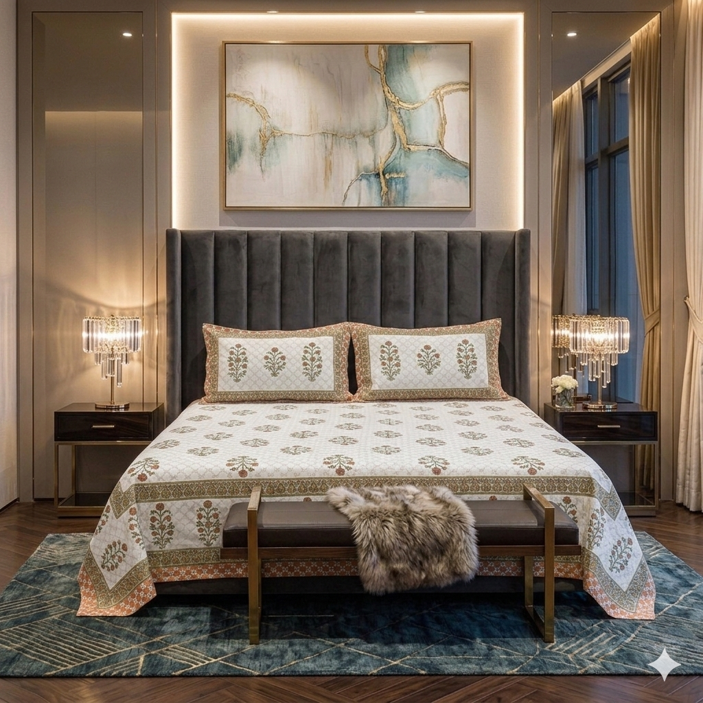 Sienna Vine Heritage 100% Pure Cotton Bedsheet