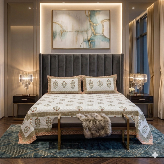 Sienna Vine Heritage 100% Pure Cotton Bedsheet