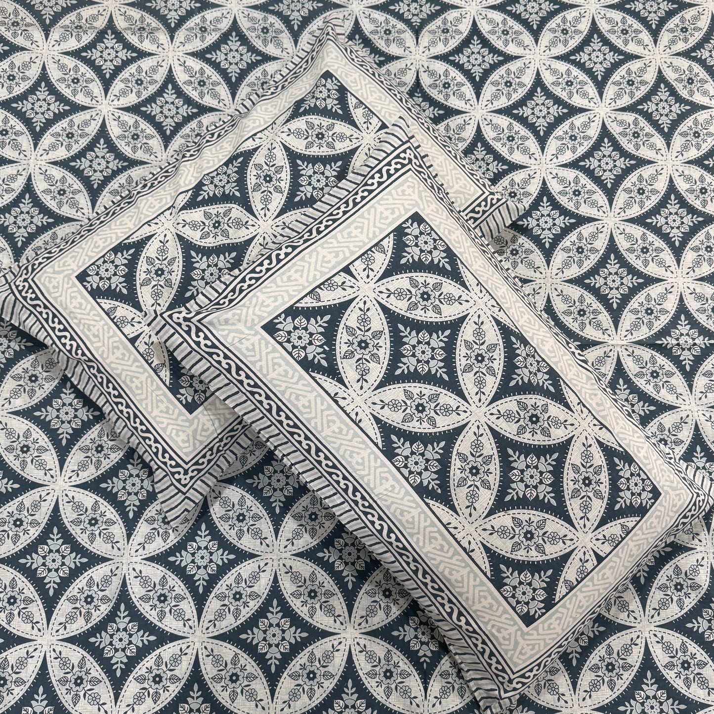 Indigo Jaal Heritage 100% Pure Cotton Bedsheet