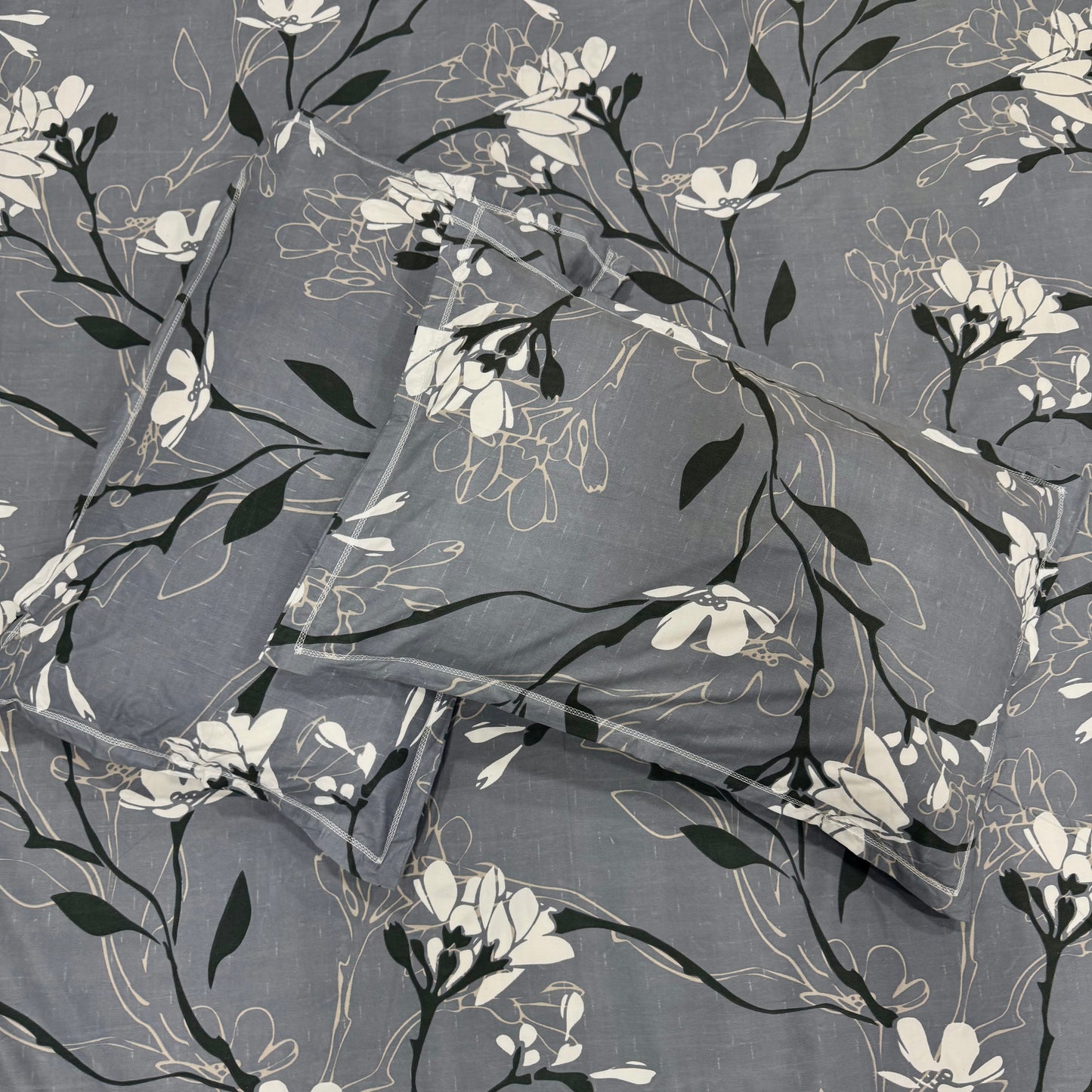 Silver Bloom Glace Cotton 450TC Bedsheet
