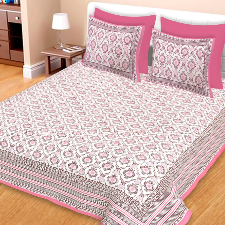 Roselle Charm 400TC Print 100% Pure Cotton Bedsheet