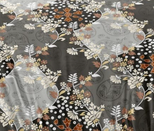Noir Floral Mosaic Glace Cotton 300TC Bedsheet