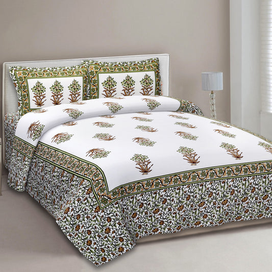 Floral Whisper 100% Pure Cotton 300TC Bedsheet