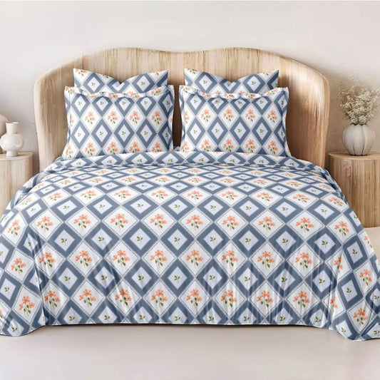 Misty Blossom Glace Cotton 450TC Bedsheet