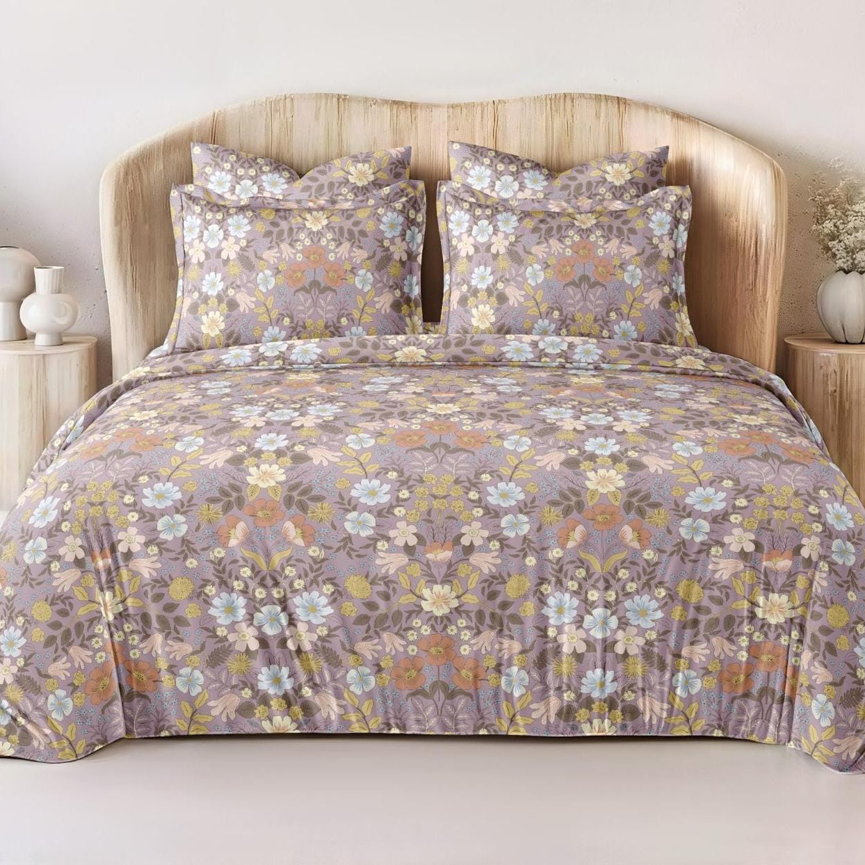 Orchid Mist Glace Cotton 300TC Bedsheet