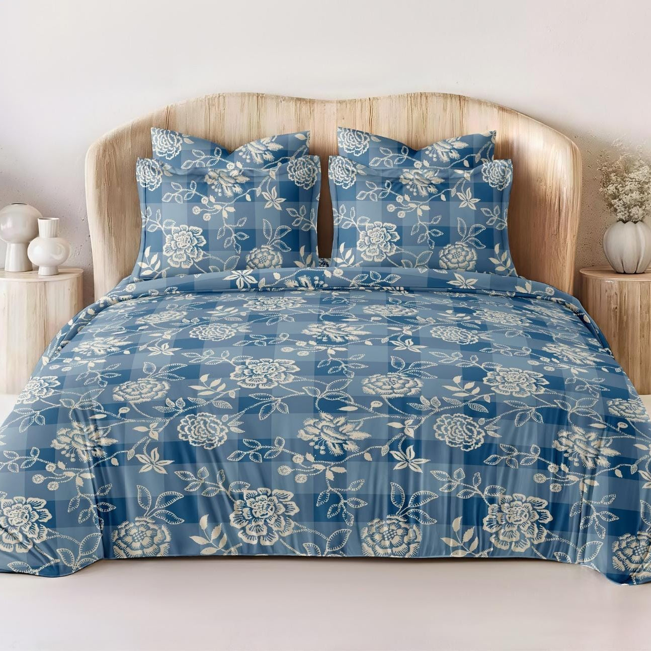 Floral Tide Glace Cotton 300TC Bedsheet