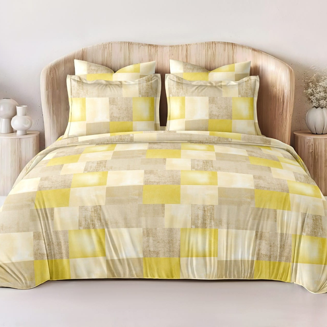 Sunlit Square Glace Cotton 300TC Bedsheet